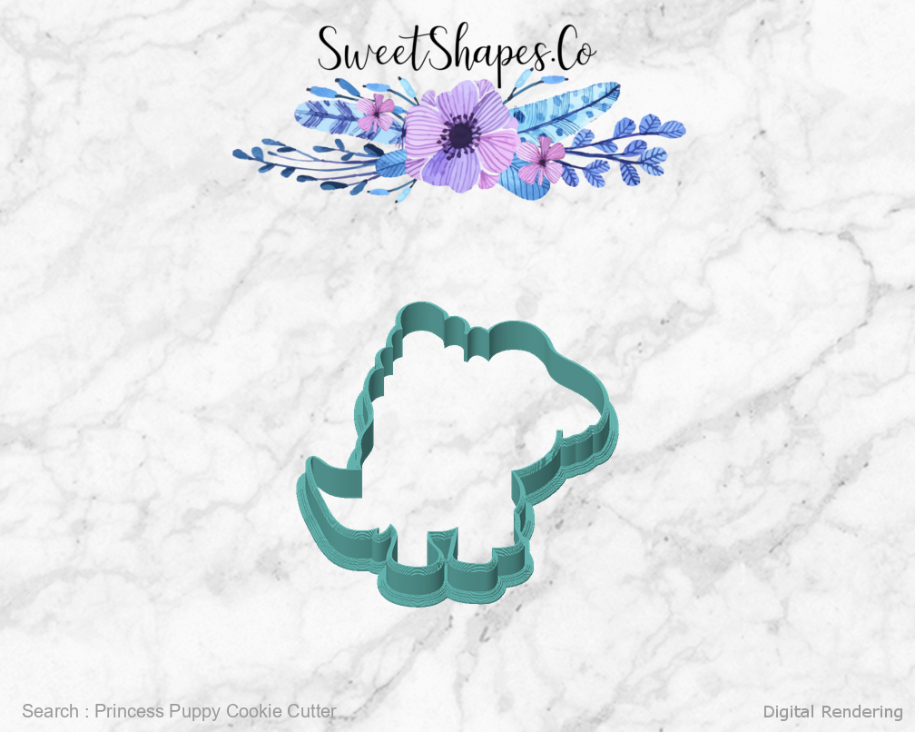 Princess Puppy Cookie Cutter — front view