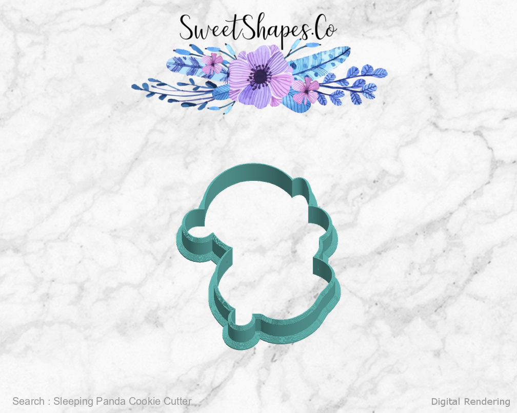 Sleeping Panda Cookie Cutter — left view