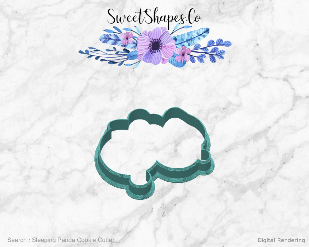 Sleeping Panda Cookie Cutter — back view