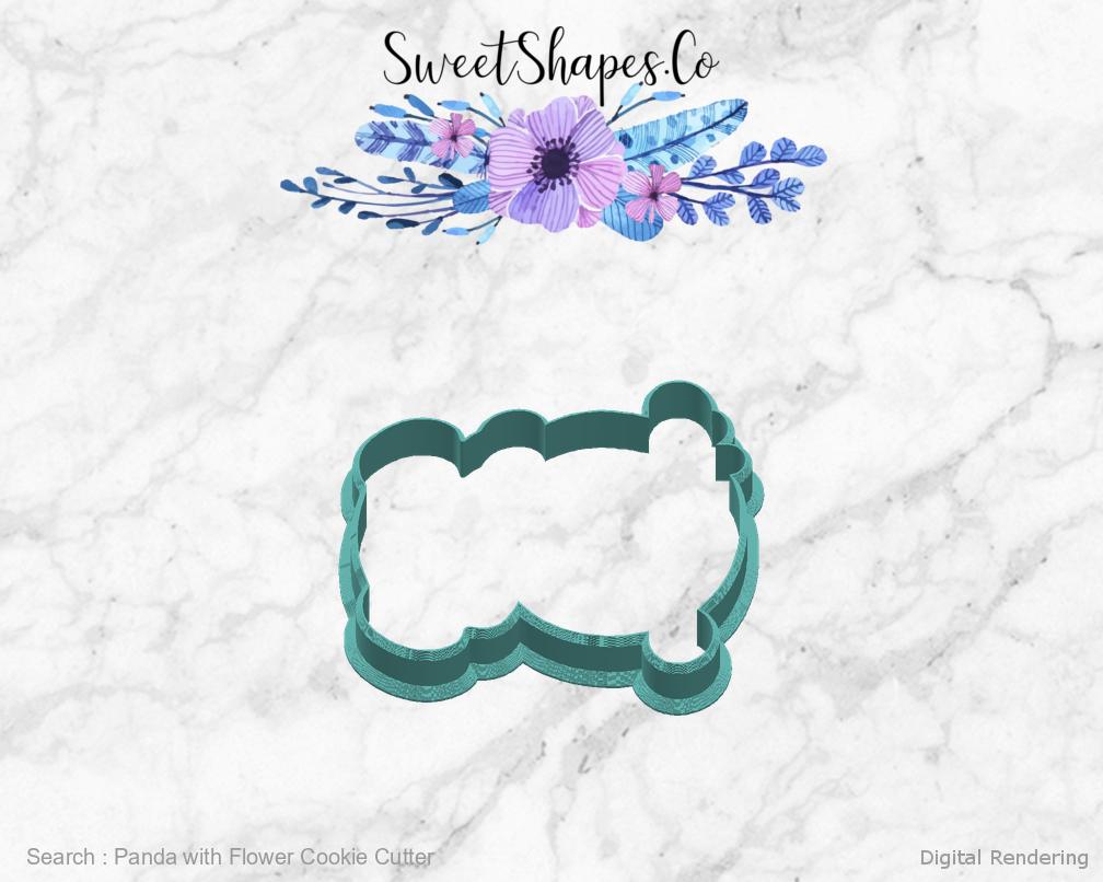 Panda with Flower Cookie Cutter — right view