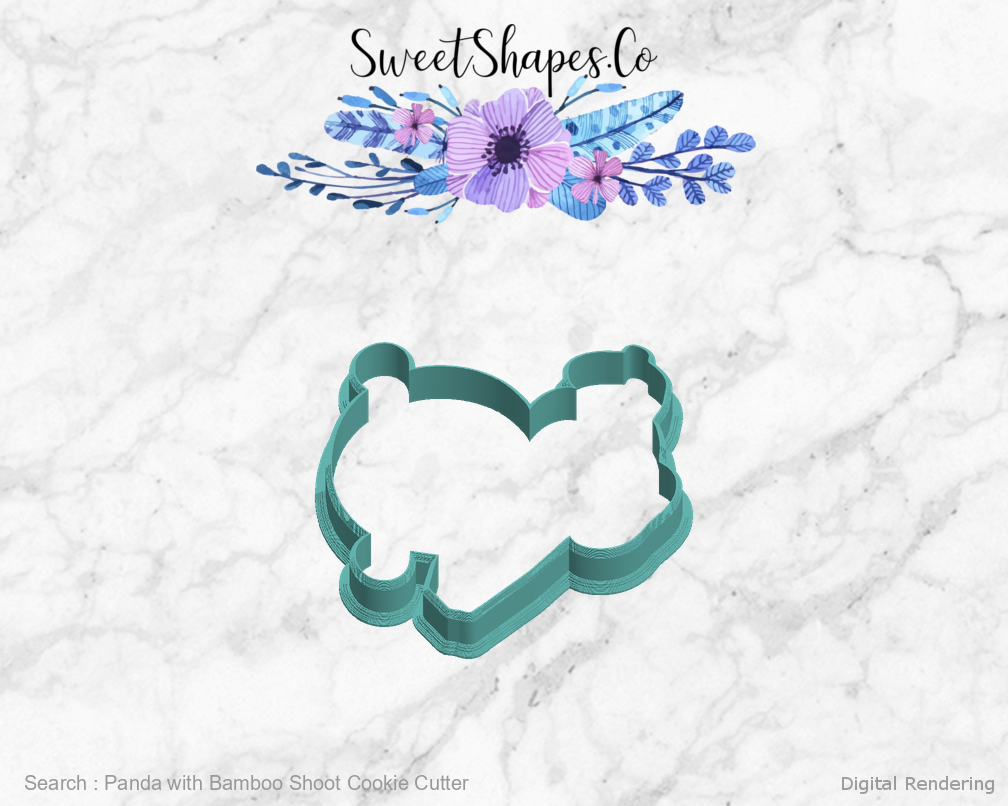 Panda with Bamboo Shoot Cookie Cutter — left view
