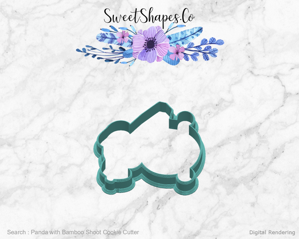 Panda with Bamboo Shoot Cookie Cutter — right view