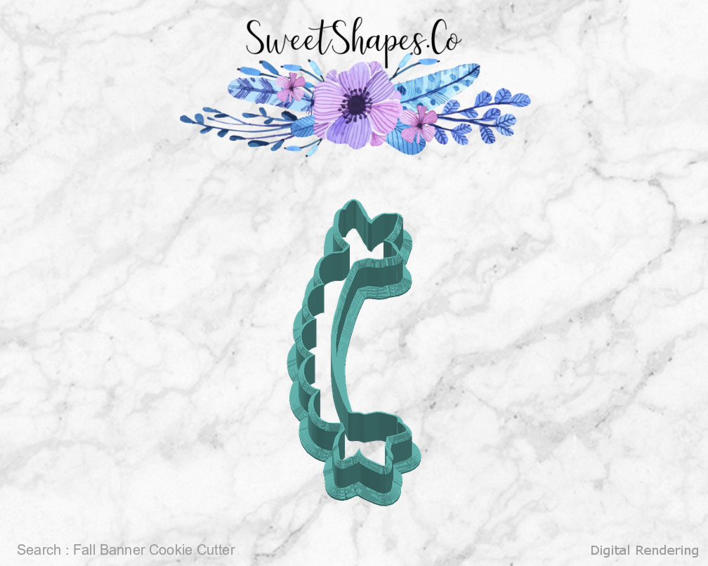Fall Banner Cookie Cutter — right view