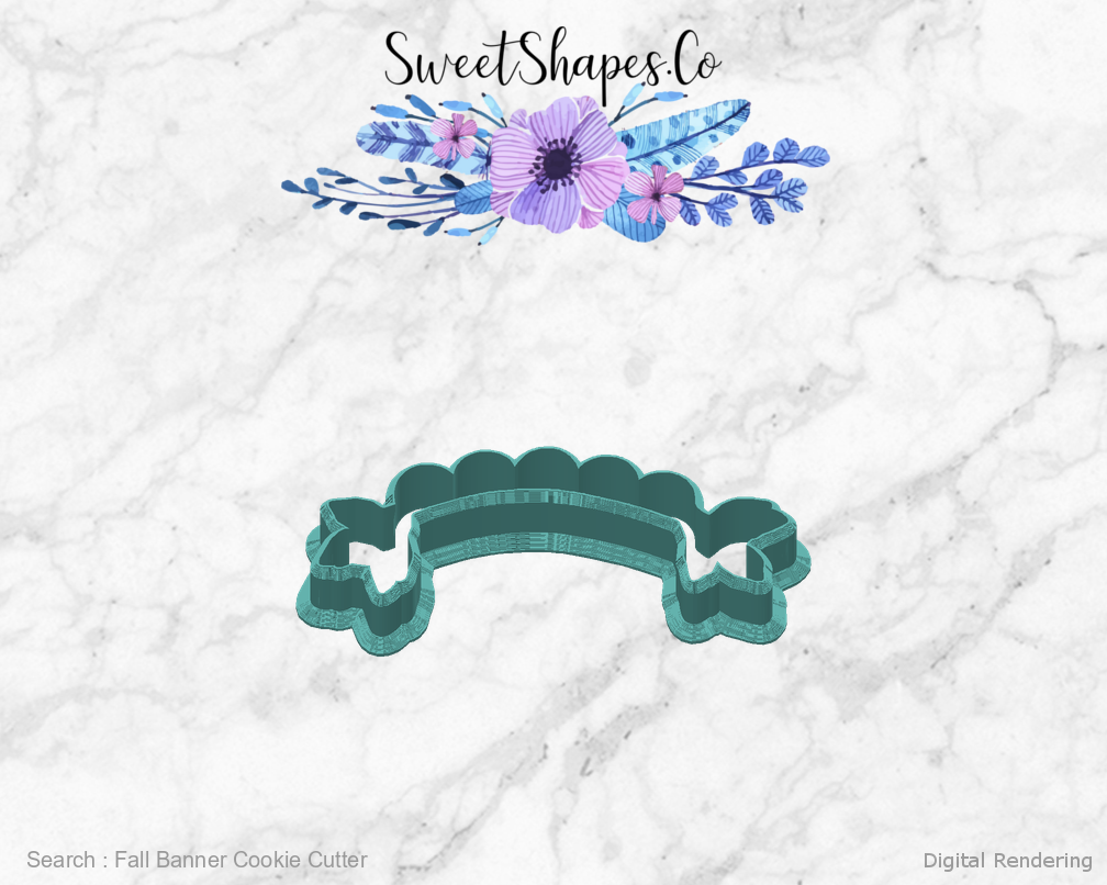 Fall Banner Cookie Cutter — back view