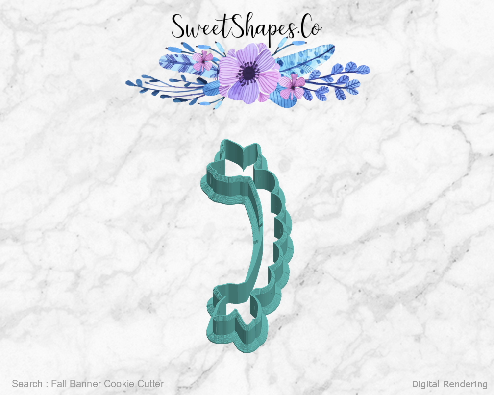 Fall Banner Cookie Cutter — left view