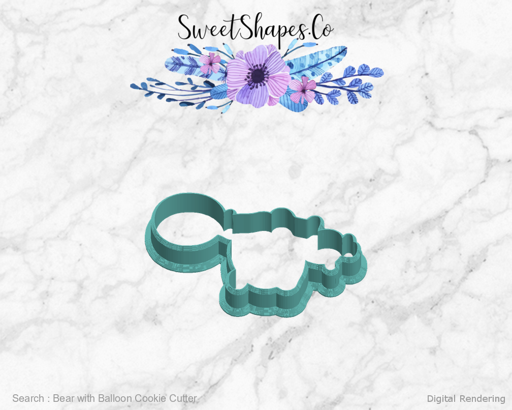 Bear with Balloon Cookie Cutter — left view