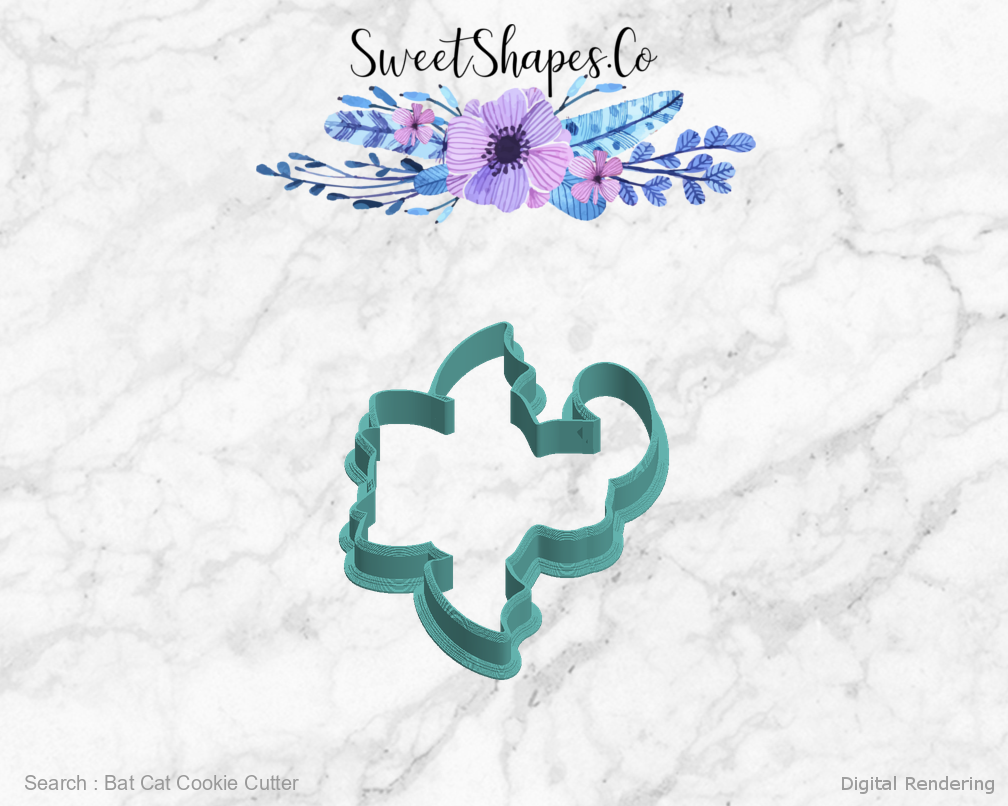 Bat Cat Cookie Cutter — left view