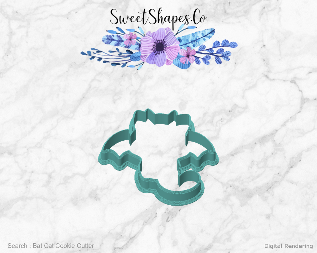 Bat Cat Cookie Cutter — front view