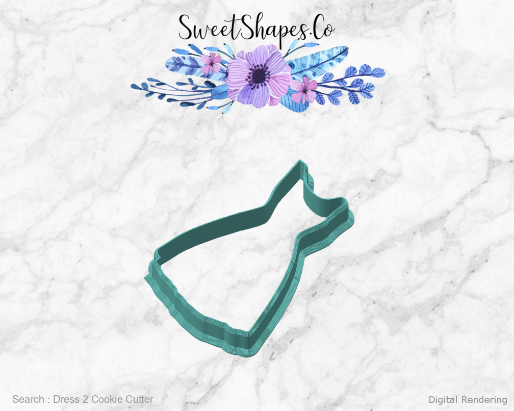 Dress 2 Cookie Cutter — angled front view