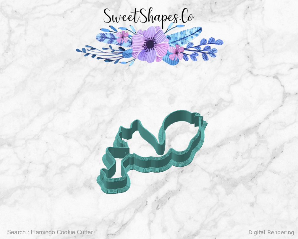 Flamingo Cookie Cutter — angled front view