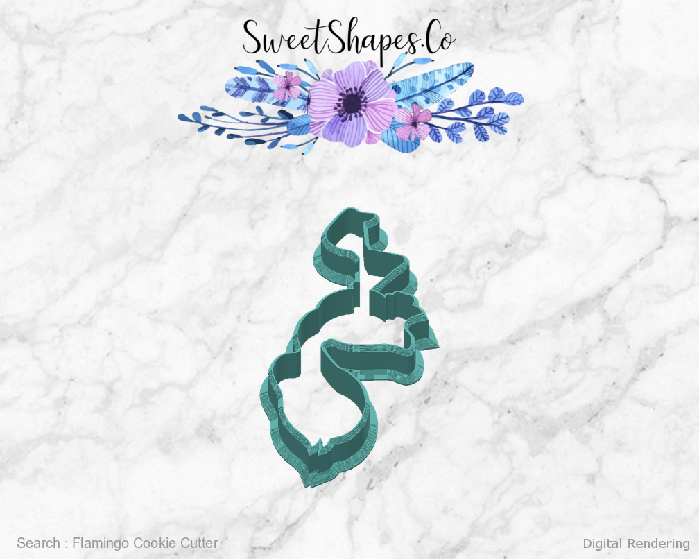 Flamingo Cookie Cutter — back view