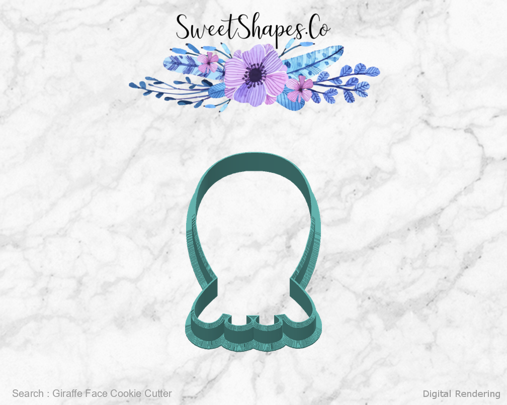 Giraffe Face Cookie Cutter — back view