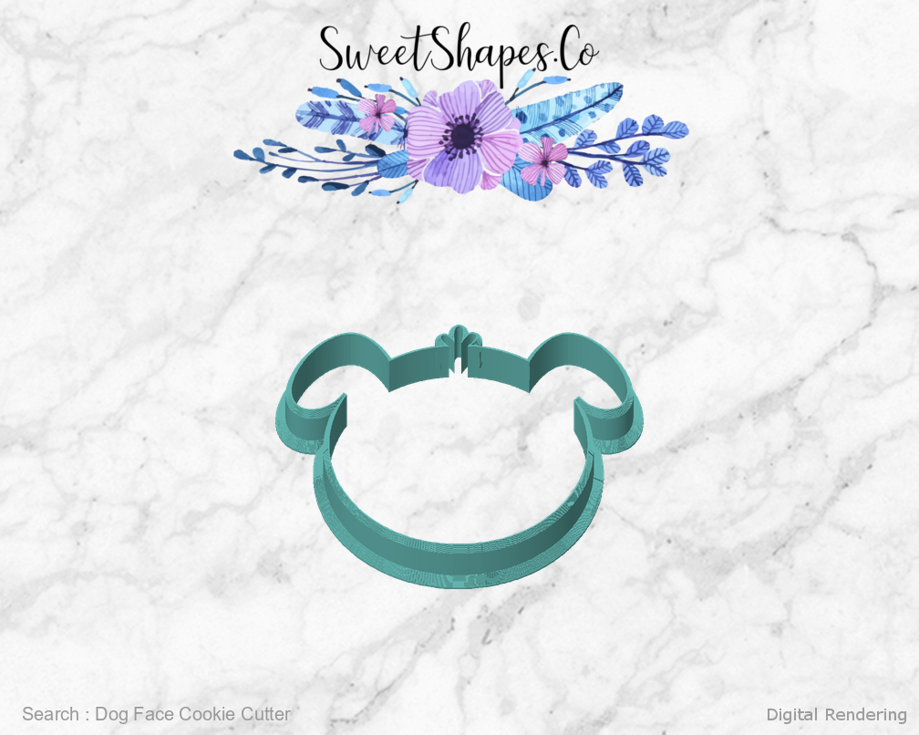 Dog Face Cookie Cutter — front view