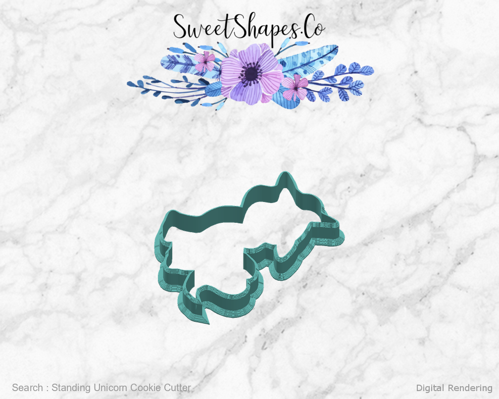 Standing Unicorn Cookie Cutter — right view