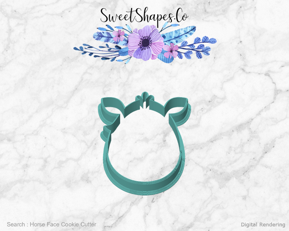 Horse Face Cookie Cutter — front view