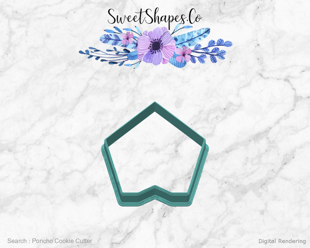 Poncho Cookie Cutter — back view