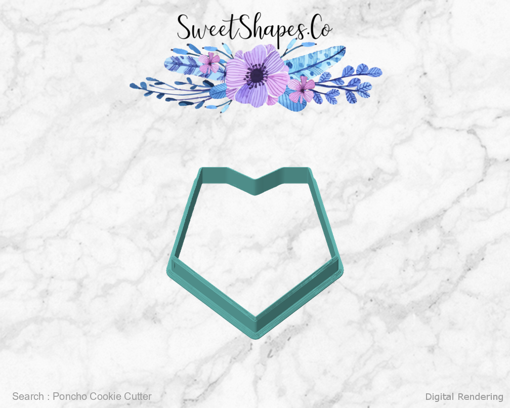 Poncho Cookie Cutter — front view