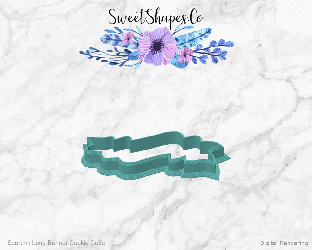 Long Banner Cookie Cutter — front view