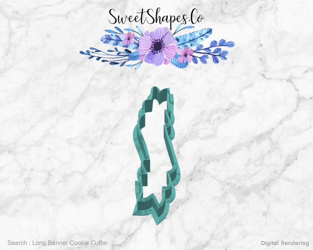Long Banner Cookie Cutter — right view