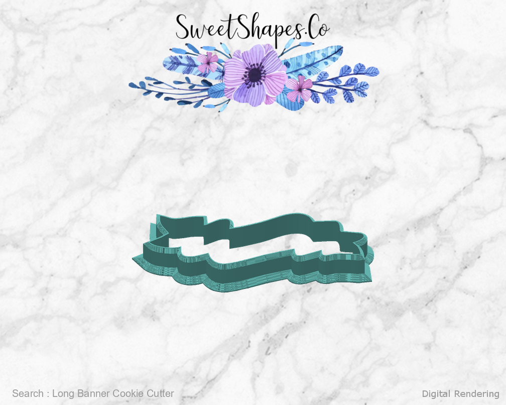 Long Banner Cookie Cutter — back view