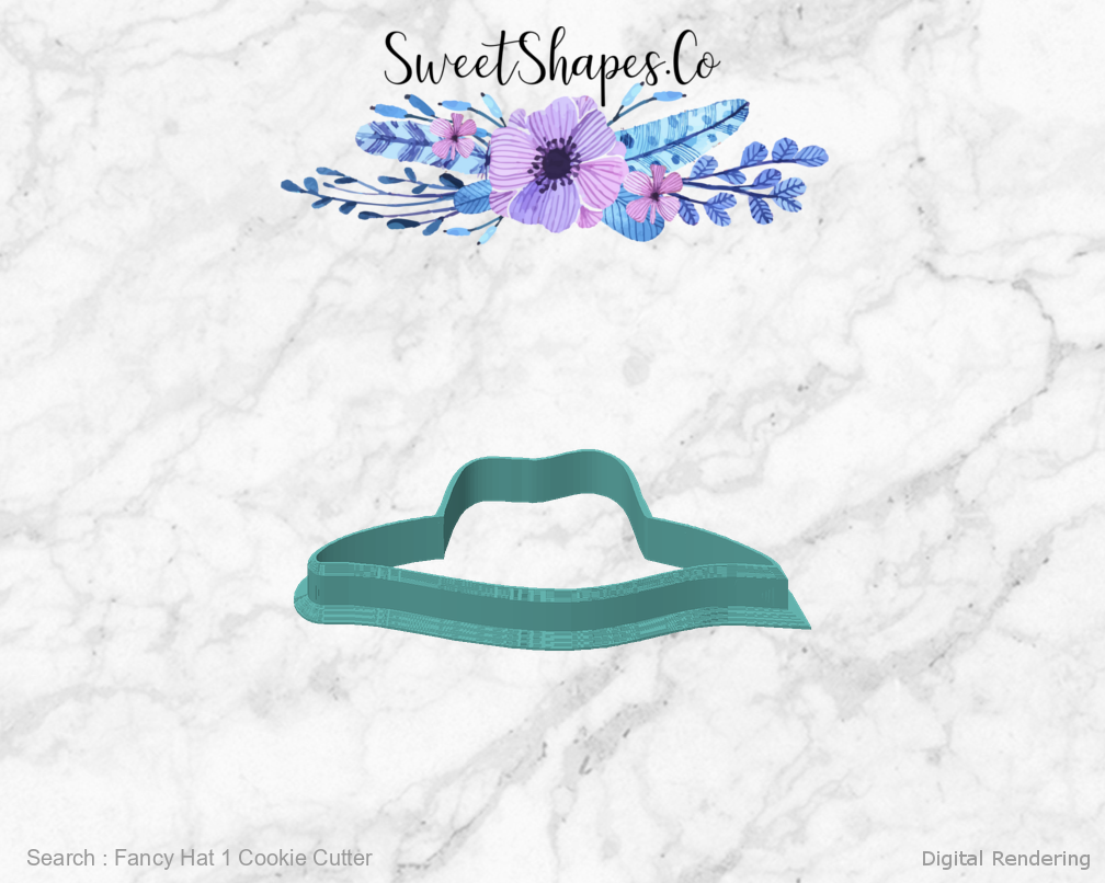 Fancy Hat 1 Cookie Cutter — front view
