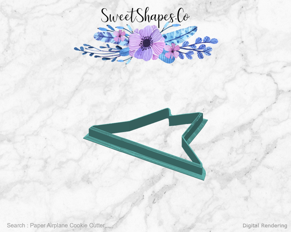 Paper Airplane Cookie Cutter — back view
