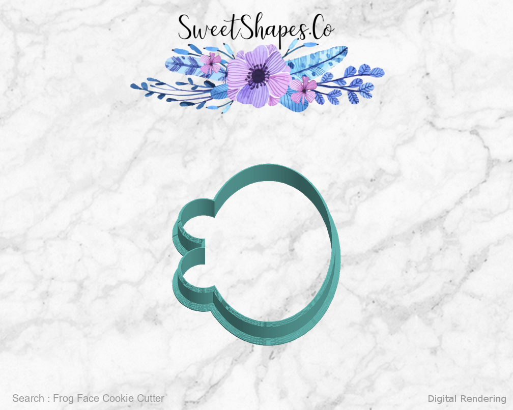 Frog Face Cookie Cutter — left view