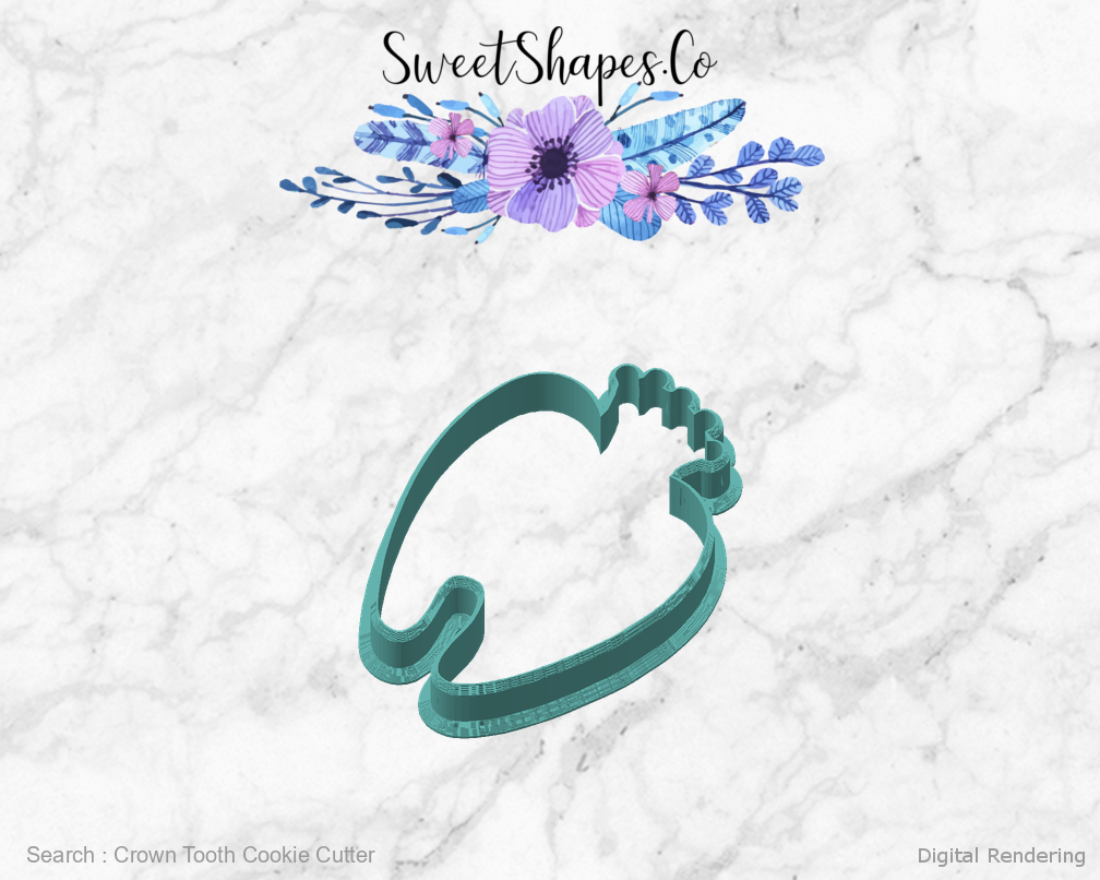 Crown Tooth Cookie Cutter — angled front view