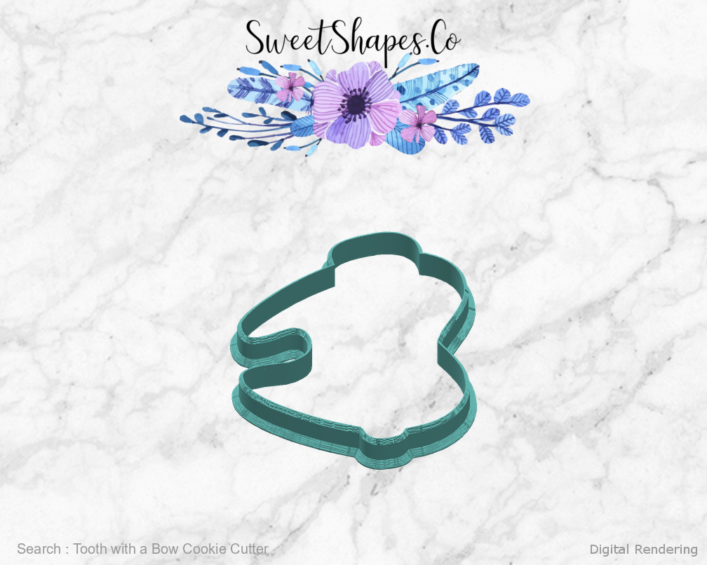 Tooth with a Bow Cookie Cutter — right view