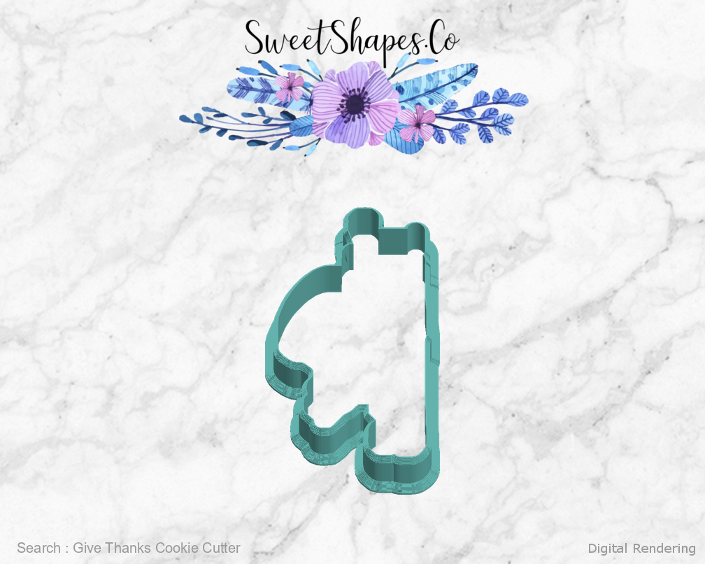 Give Thanks Cookie Cutter — left view