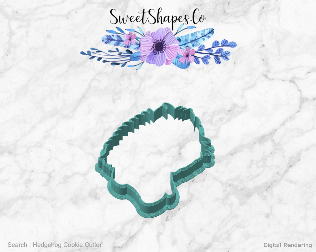 Hedgehog Cookie Cutter — angled front view