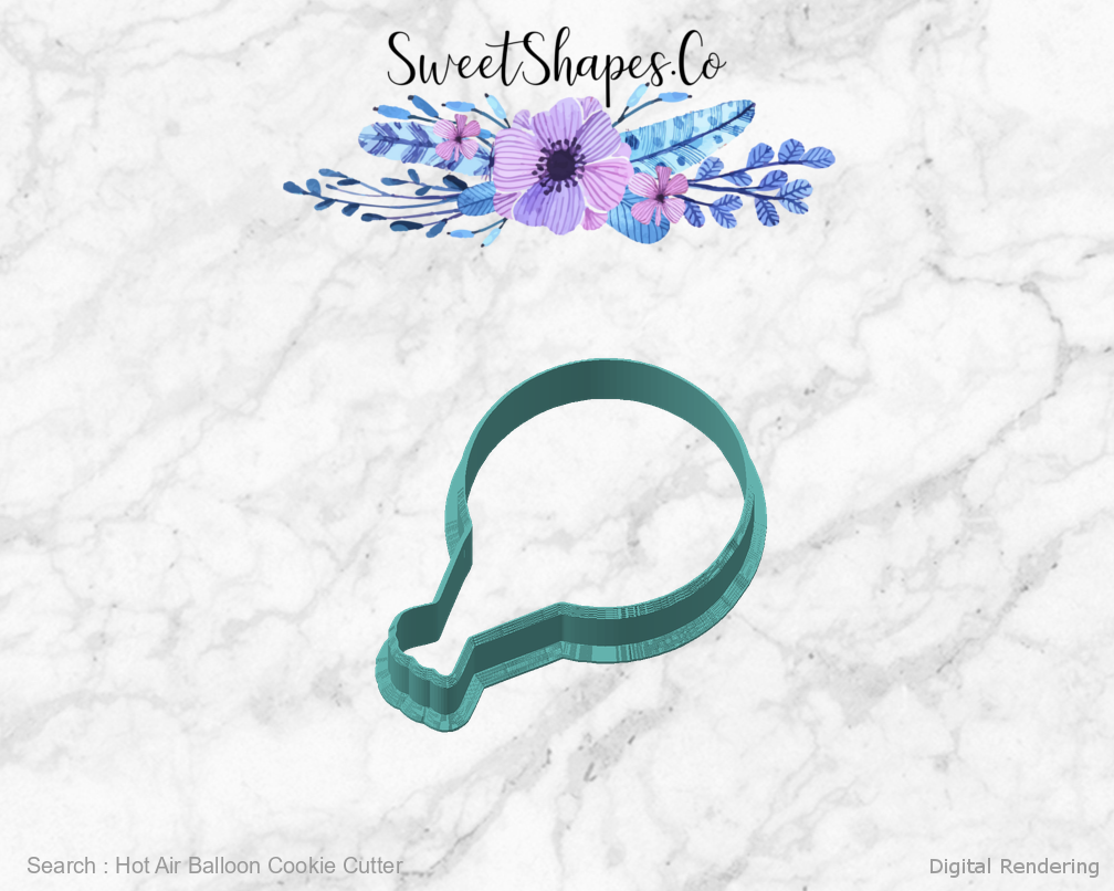 Hot Air Balloon Cookie Cutter — angled front view