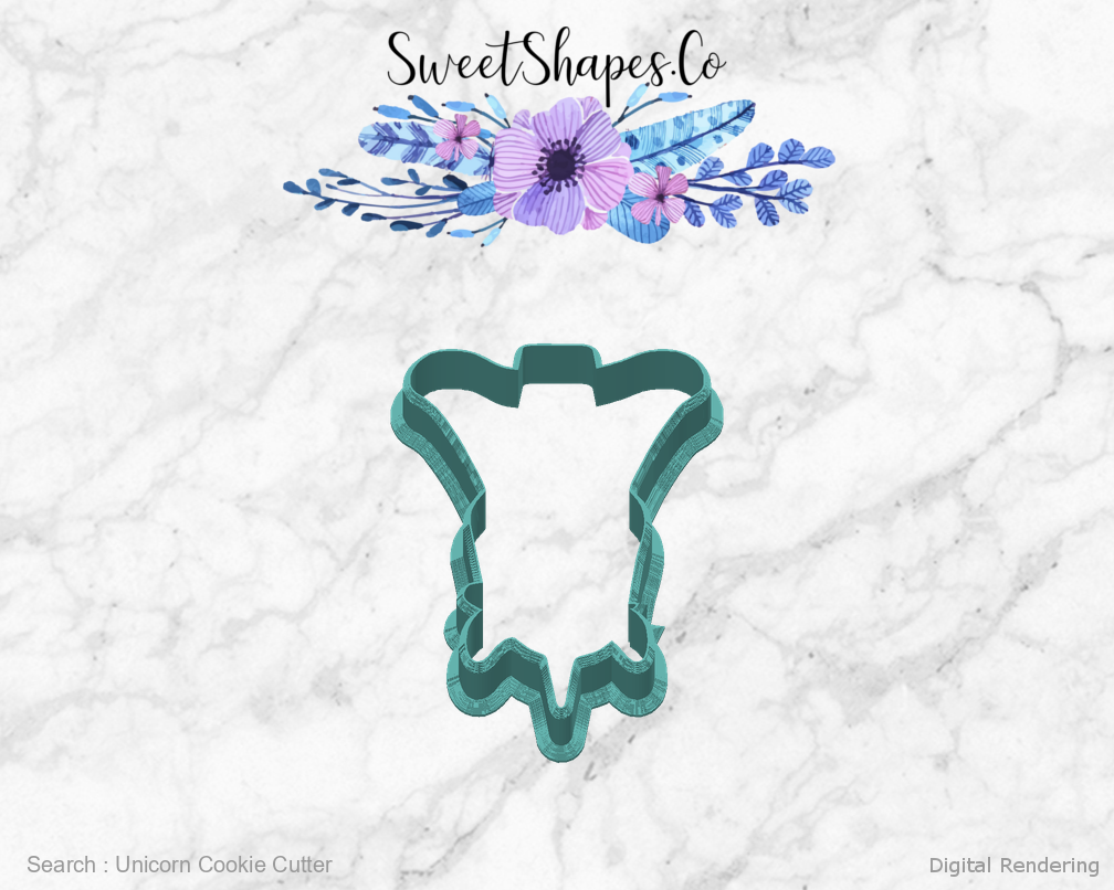 Unicorn Cookie Cutter — back view