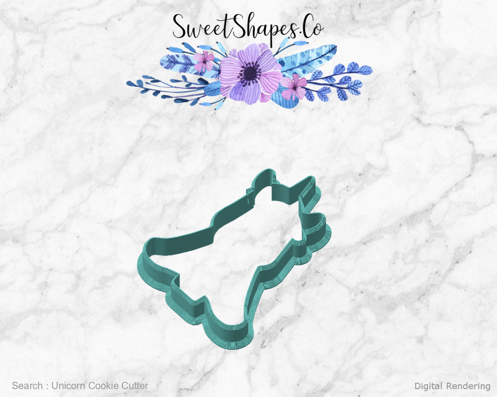 Unicorn Cookie Cutter — angled front view
