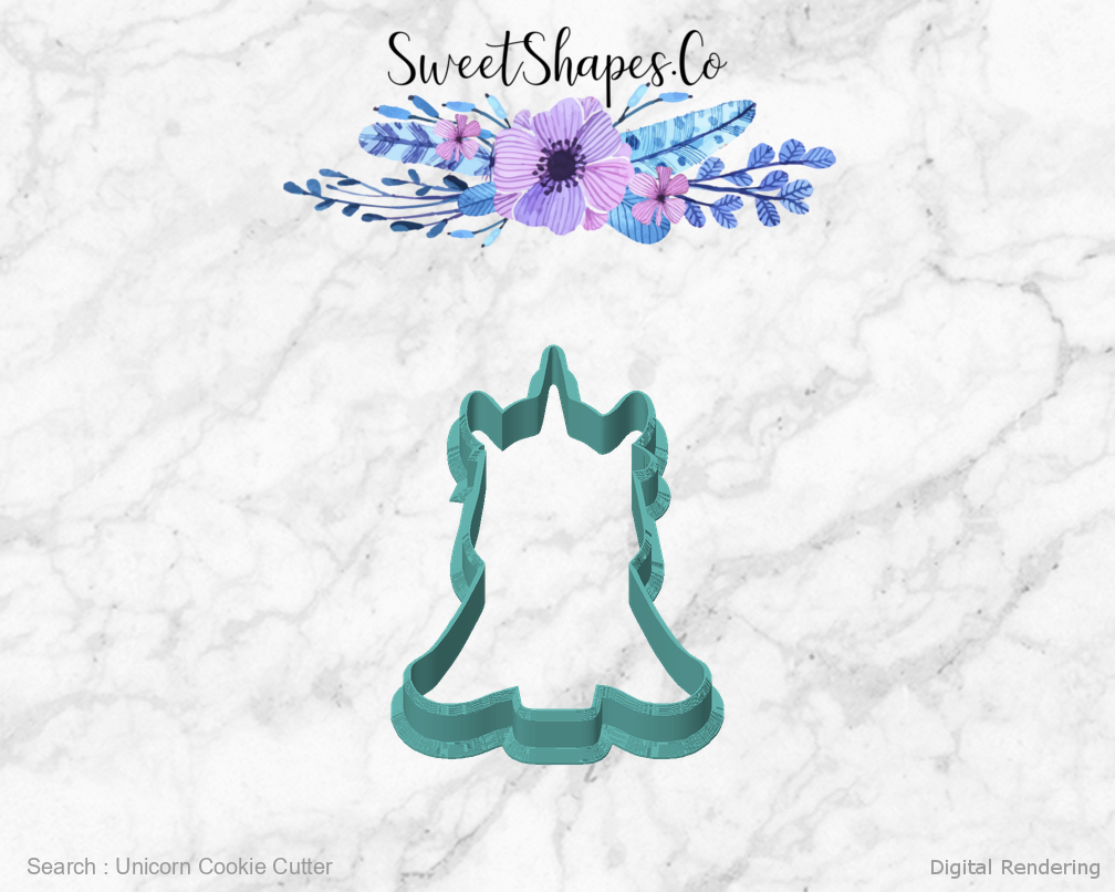 Unicorn Cookie Cutter — front view