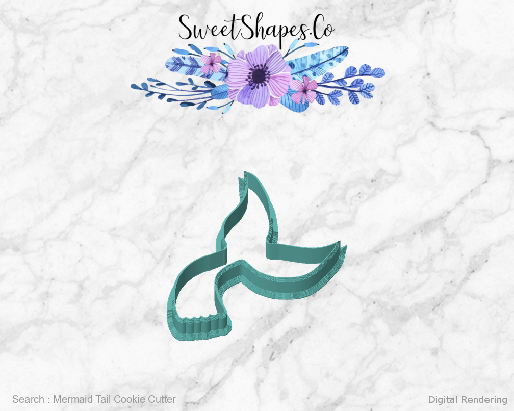 Mermaid Tail Cookie Cutter — front view