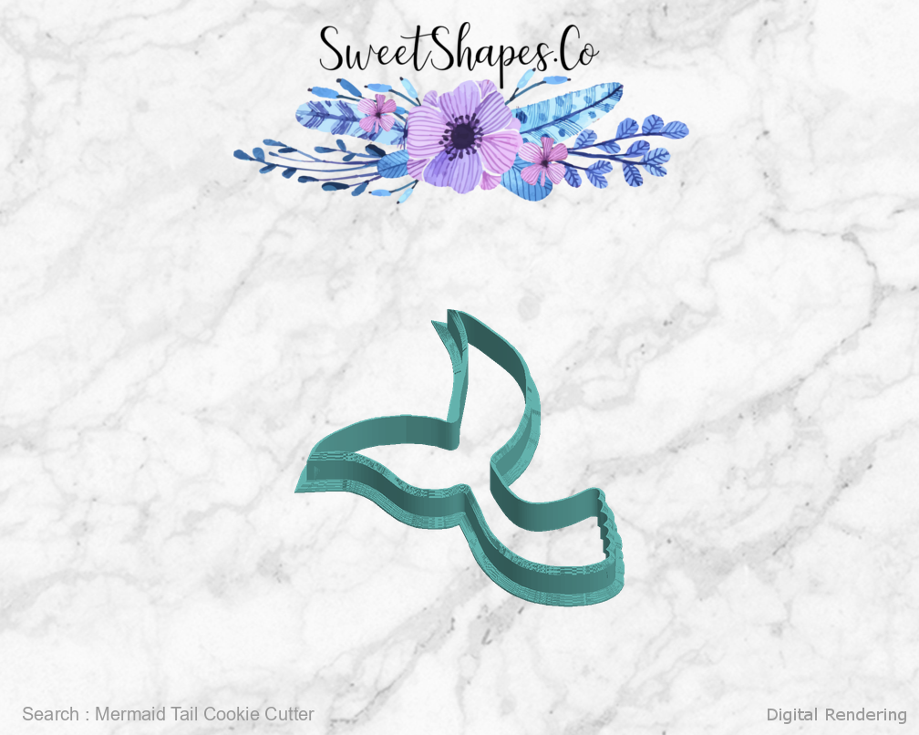 Mermaid Tail Cookie Cutter — left view