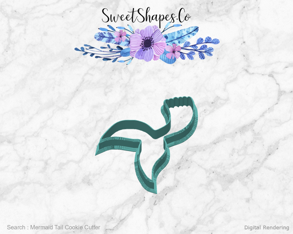 Mermaid Tail Cookie Cutter — back view