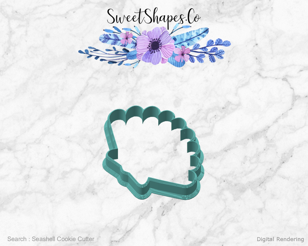 Seashell Cookie Cutter — angled front view