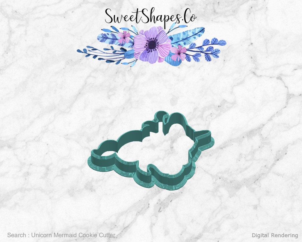 Unicorn Mermaid Cookie Cutter — right view