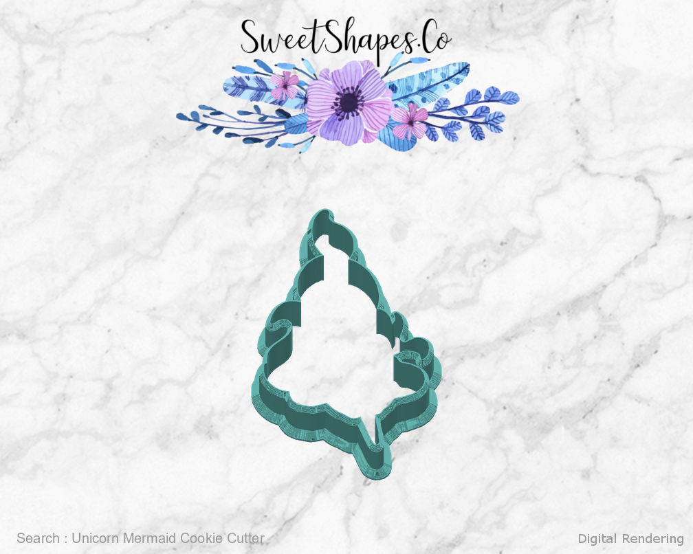 Unicorn Mermaid Cookie Cutter — back view
