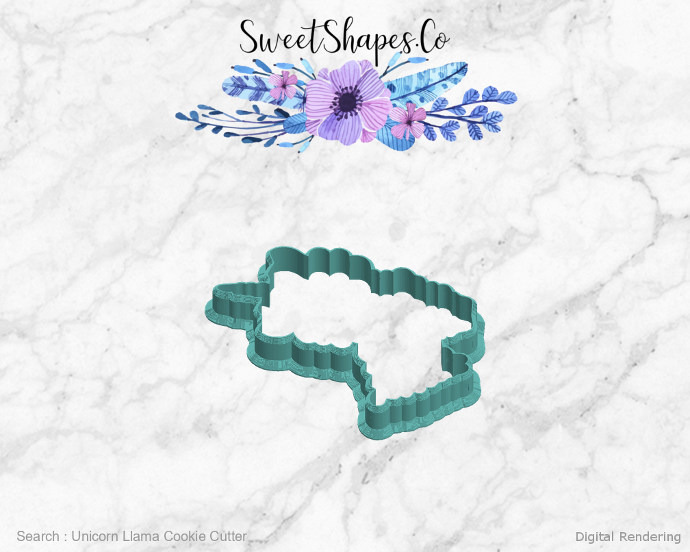 Unicorn Llama Cookie Cutter — left view