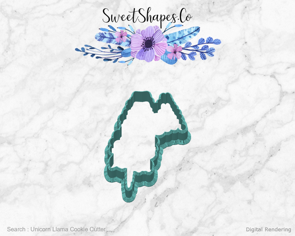Unicorn Llama Cookie Cutter — back view