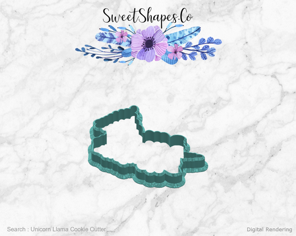 Unicorn Llama Cookie Cutter — right view