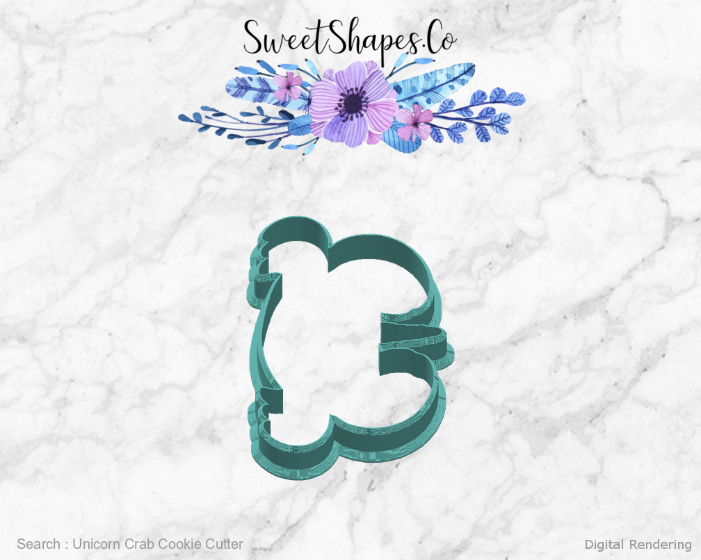 Unicorn Crab Cookie Cutter — right view