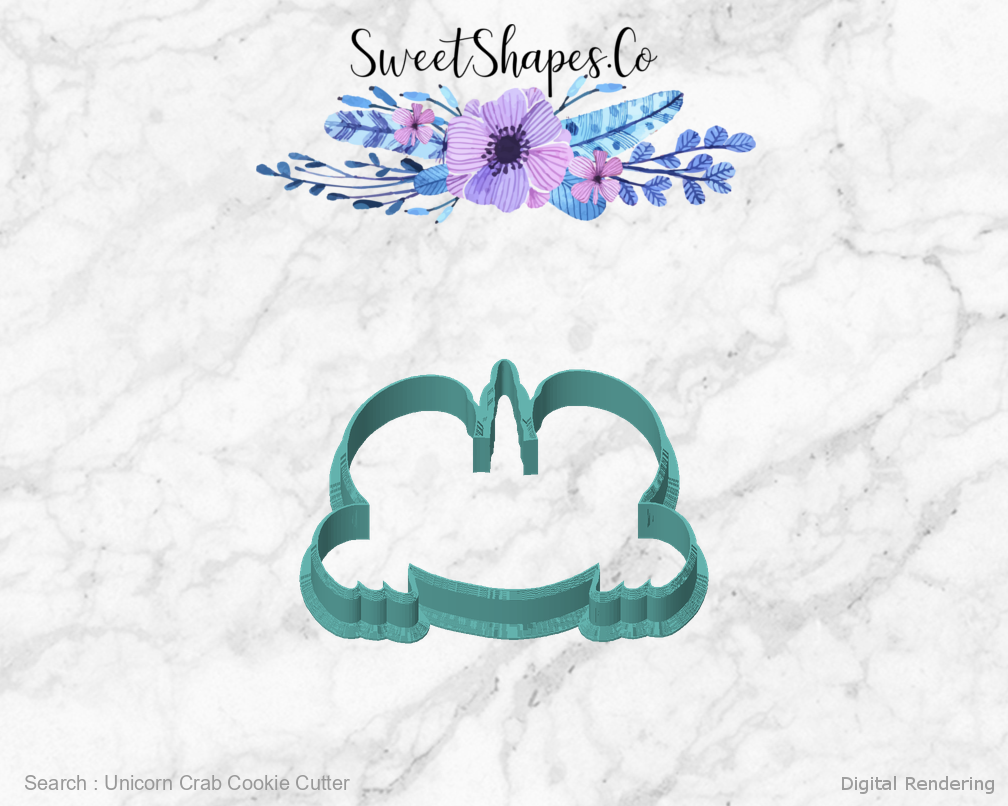 Unicorn Crab Cookie Cutter — front view
