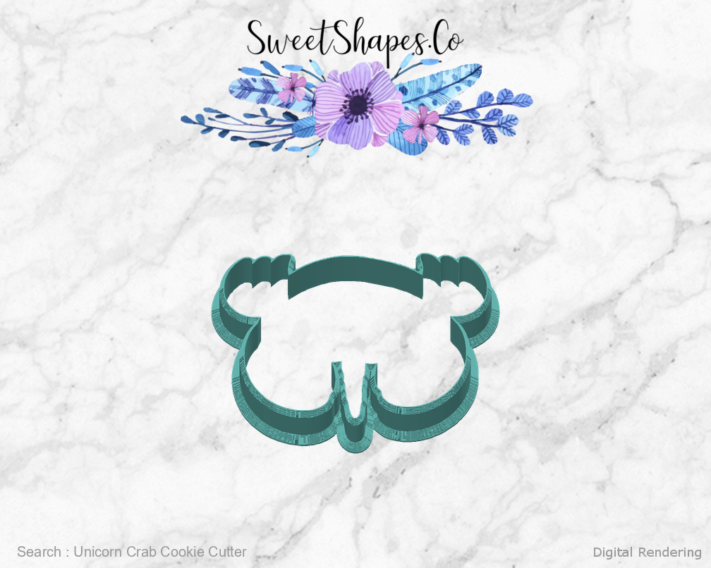 Unicorn Crab Cookie Cutter — back view