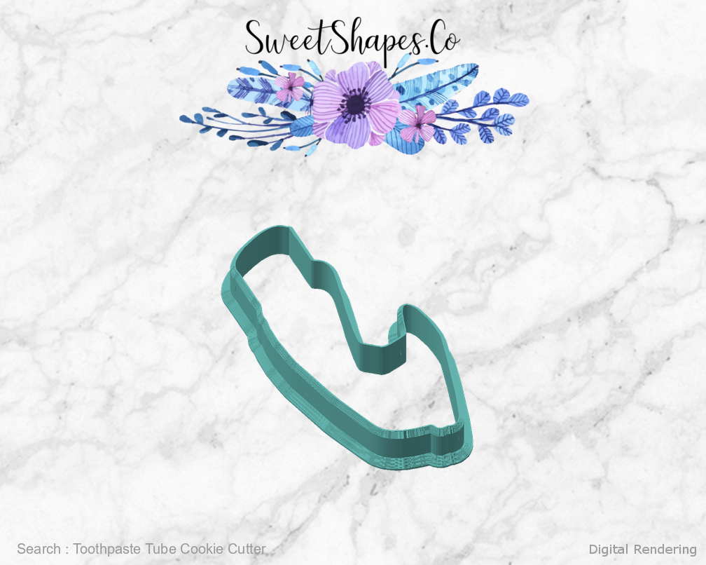 Toothpaste Tube Cookie Cutter — angled front view
