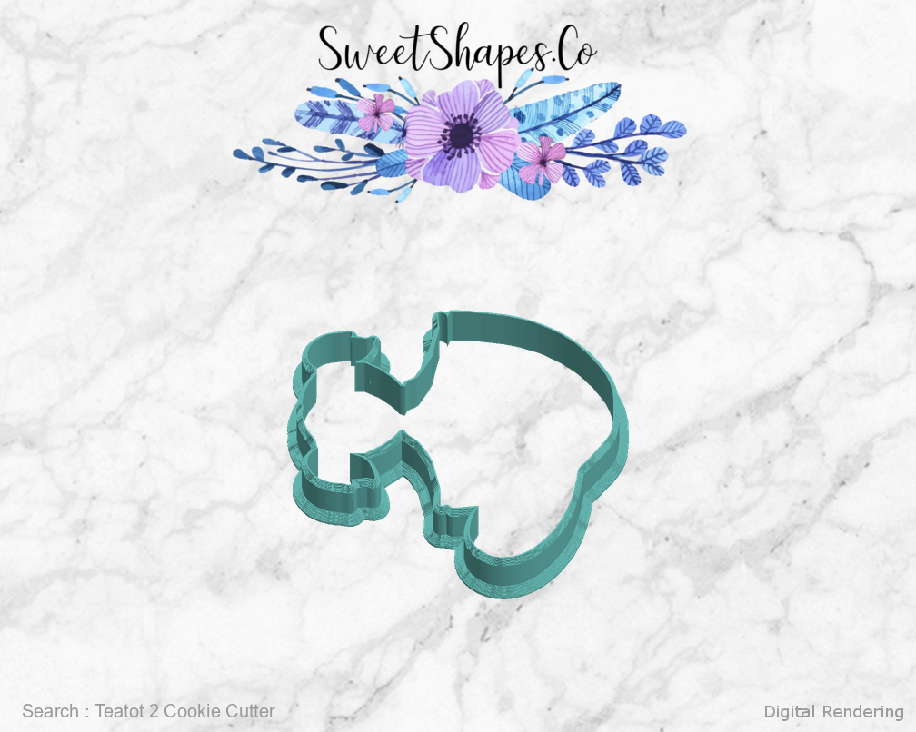Teatot 2 Cookie Cutter — left view