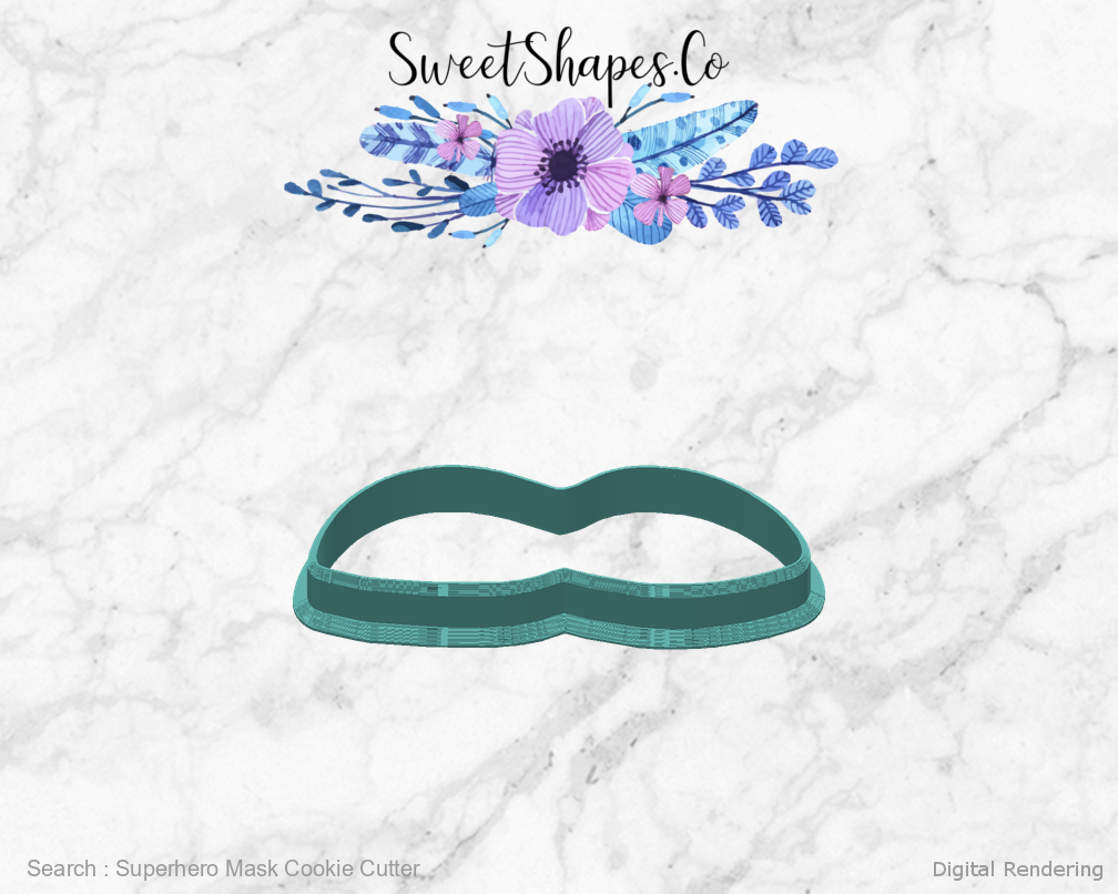 Superhero Mask Cookie Cutter — back view